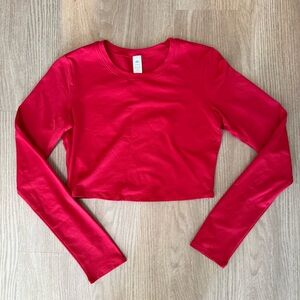 ALO Yoga Alosoft Finesse Red Long Sleeve Crop Top